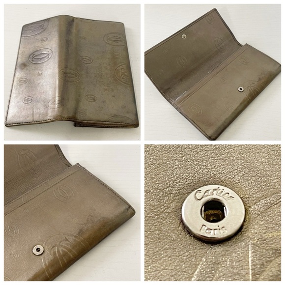 Cartier metallic happy birthday monogram leather long wallet with card - Picture 7 of 12